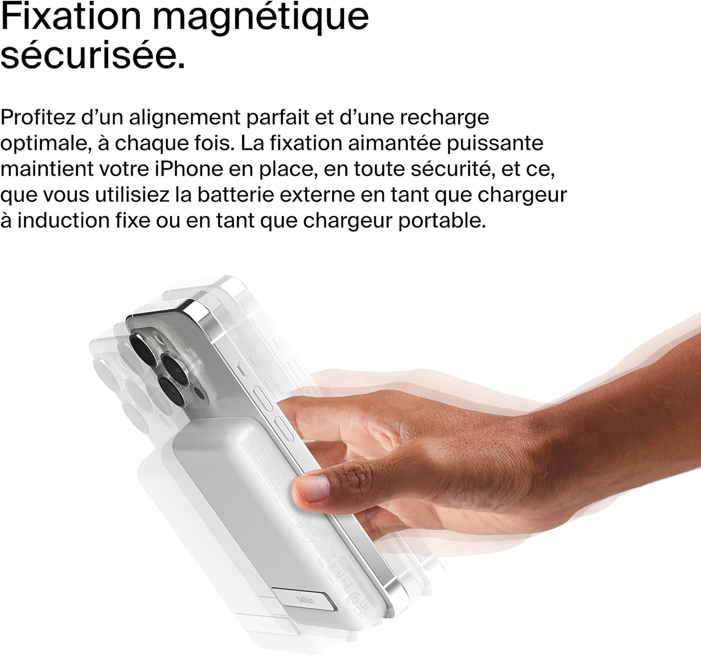 Belkin Batterie externe sans fil magnétique 5000mAh - Blanc